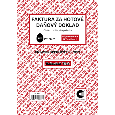 Faktura za hotové - daňový doklad A5 (PT 198)