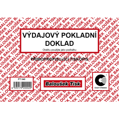 Výdajový pokladní doklad A6 (PT 040)