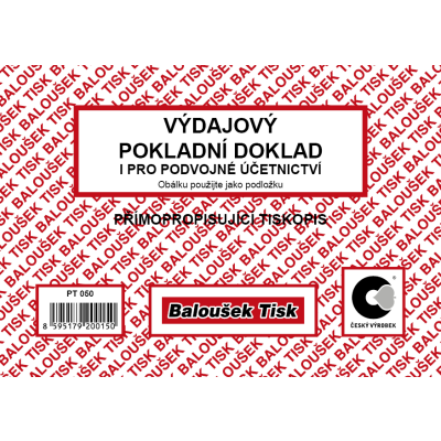 Výdajový pokladní doklad i pro podvojné účetnictví A6 (PT 050)
