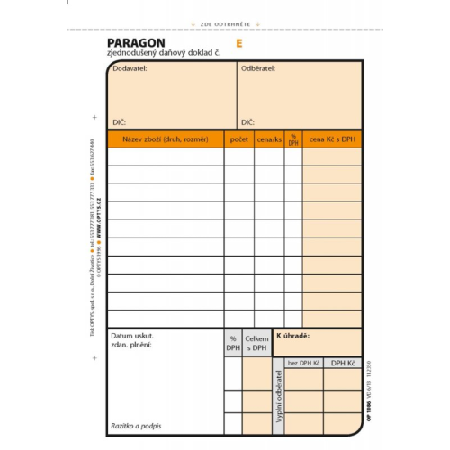 Paragon A6 samopropisovací číslovaný 2x50 listů (OP 1086E)