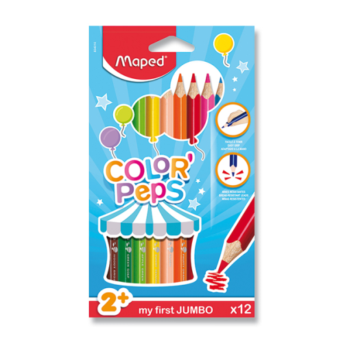 Pastelky Maped Jumbo trojhranné Color’ Peps 12 barev