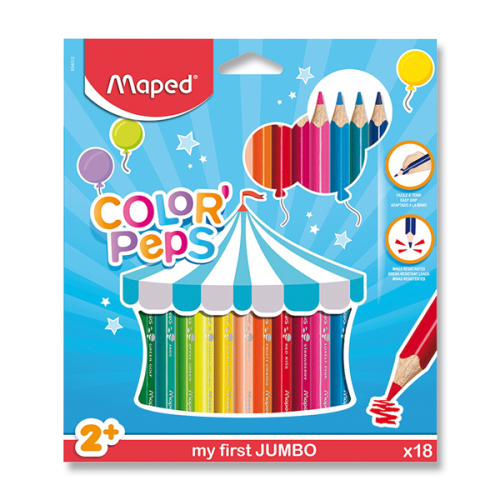 Pastelky Maped Jumbo trojhranné Color’ Peps 18 barev
