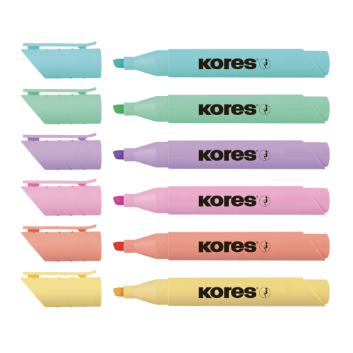 Zvýrazňovač Kores high liner pastel - 6 barev