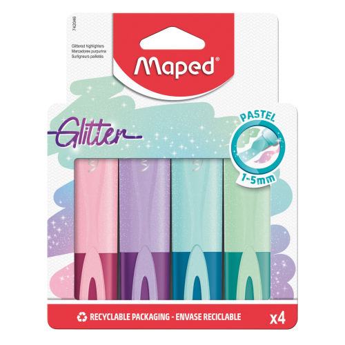 Zvýrazňovač Maped fluo Peps Classic glitter - 4 barvy
