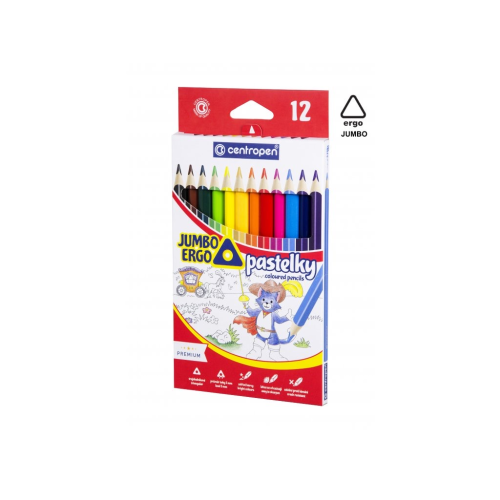 Pastelky Centropen 9522 trojhranné JUMBO, sada 12 barev