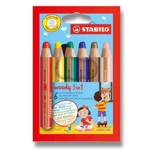 Pastelky Stabilo Woody 3 in 1 - 6 barev