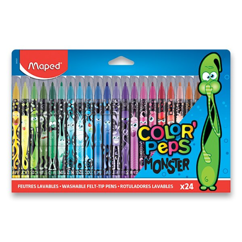 Dětské fixy Maped Color’Peps Monster - 24 barev
